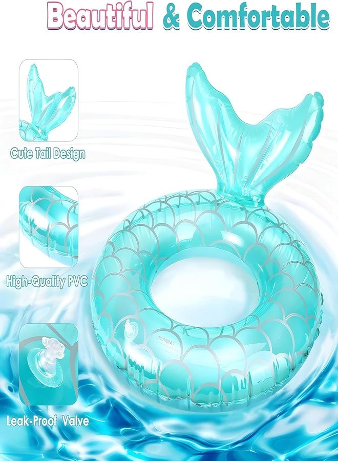 Kgeorix Mermaid Swim Ring Inflatable Pool Float Tube for Adults Colorful Comfortable Design for Beach and Pool Fun. (Multicolor) - Image 2